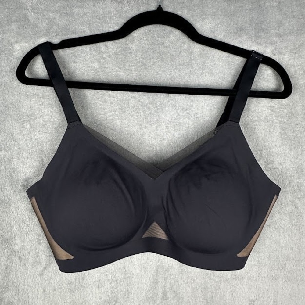 Honeylove Crossover Bra 1X Black Wireless Stretch Comfort Adjustable Straps